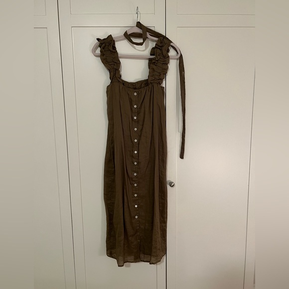 FRAME Ruffle Strap Button Back Dress - Picture 3 of 7